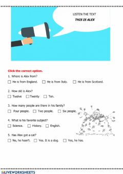 Interactive worksheet Listen the text