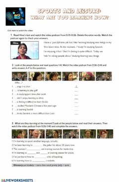Interactive worksheet Sports and leisure listening