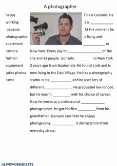 Interactive worksheet A photographer