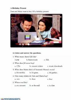 Interactive worksheet A birthday present