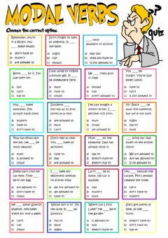 Interactive worksheet Modal verbs - quiz