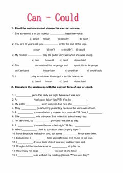 Interactive worksheet CAN COULD