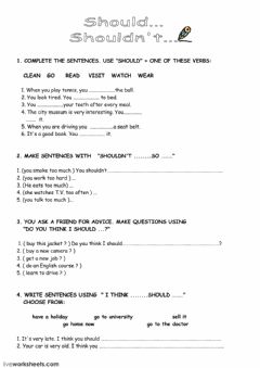 Interactive worksheet Should