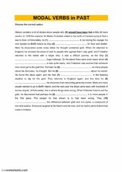 Interactive worksheet Modal Verbs in the Past