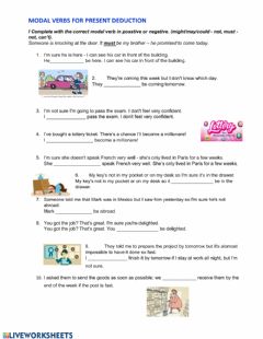 Interactive worksheet Modal verbs for present deduction